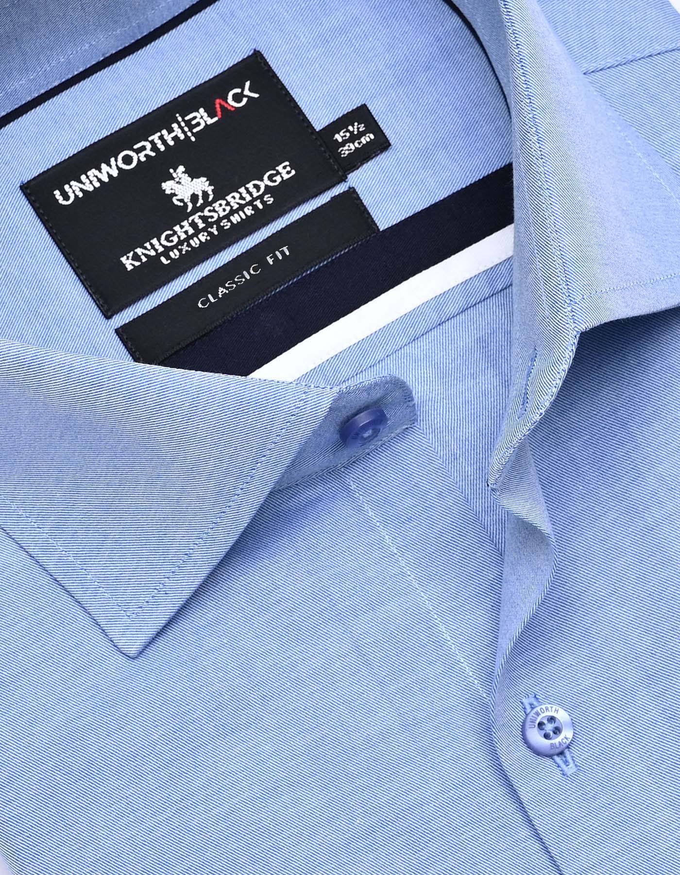 Plain L Blue Classic Fit Shirt FS2341-2RF-15