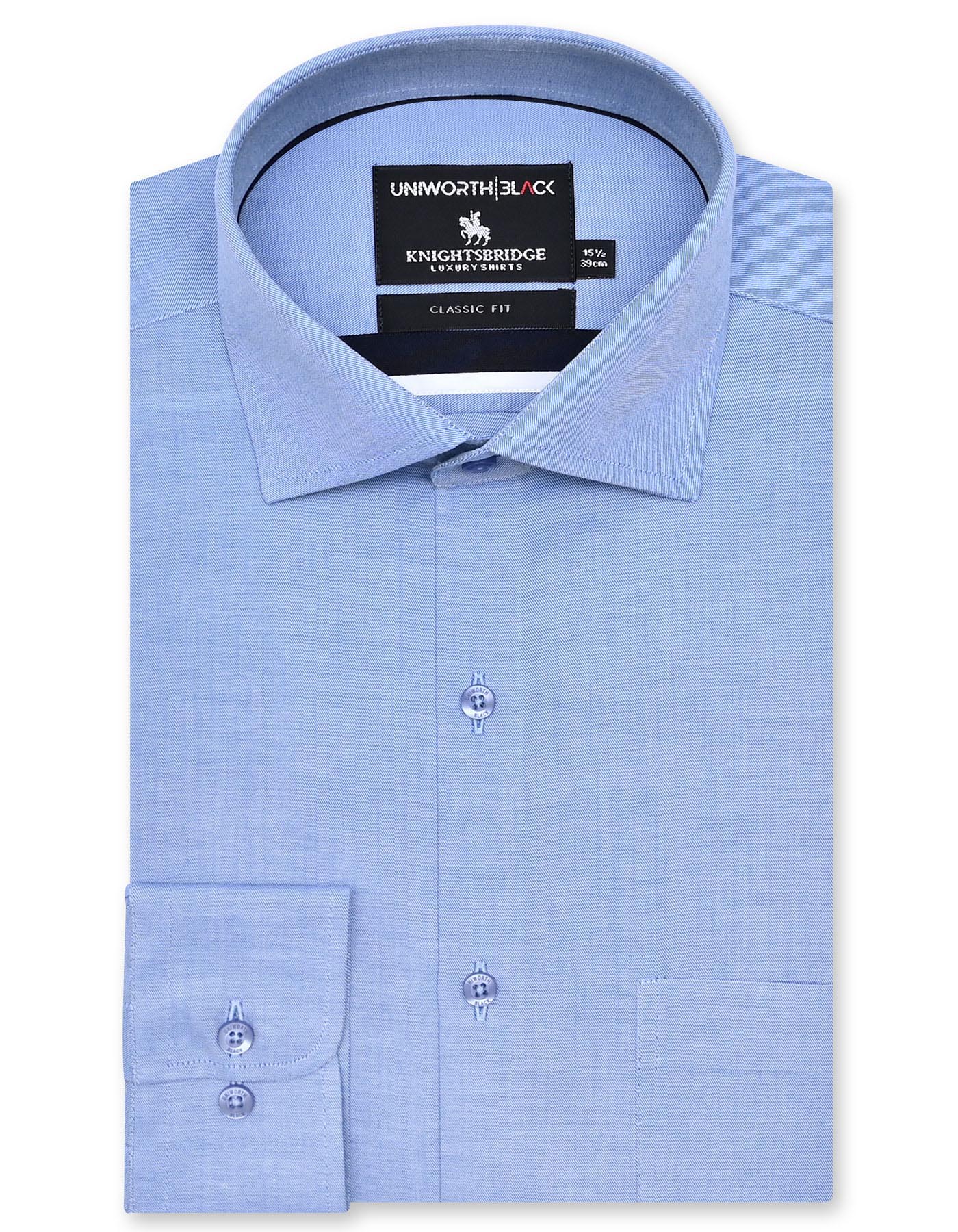 Plain L Blue Classic Fit Shirt FS2341-2RF-14.5