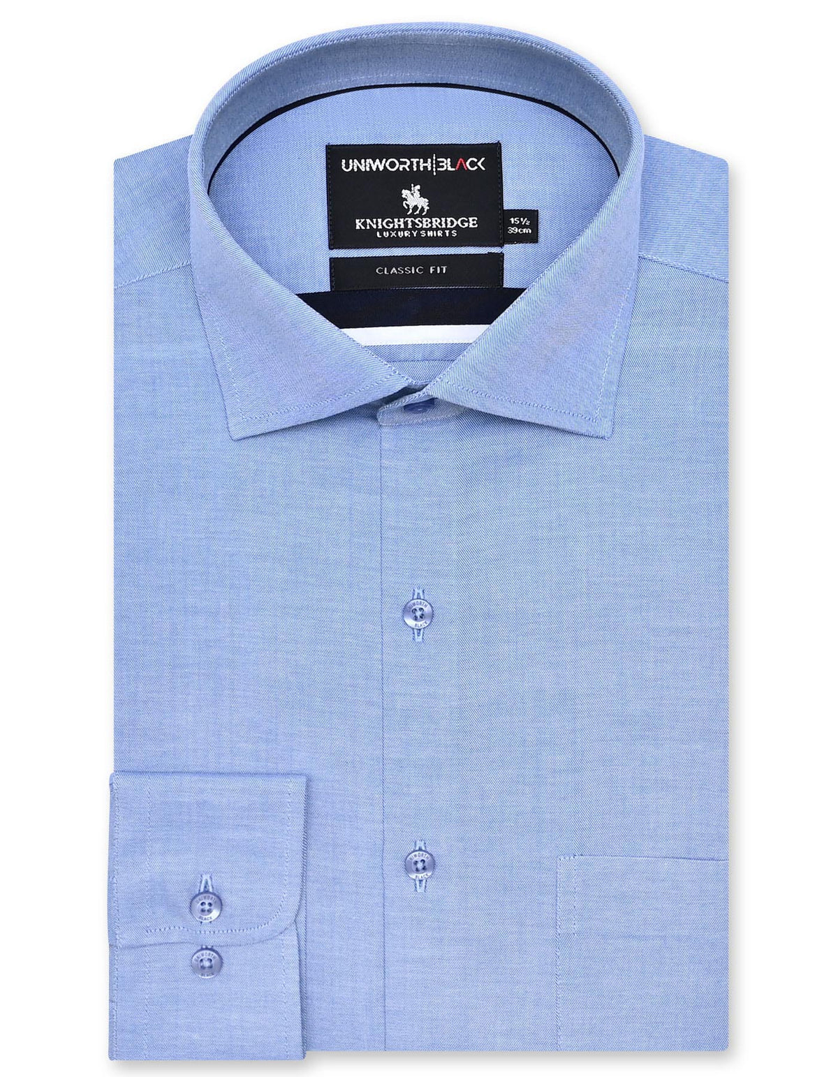 Plain L Blue Classic Fit Shirt FS2341-2RF-14.5