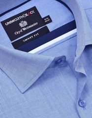 Plain L Blue Tailored Smart Fit Shirt FS2341SD-15