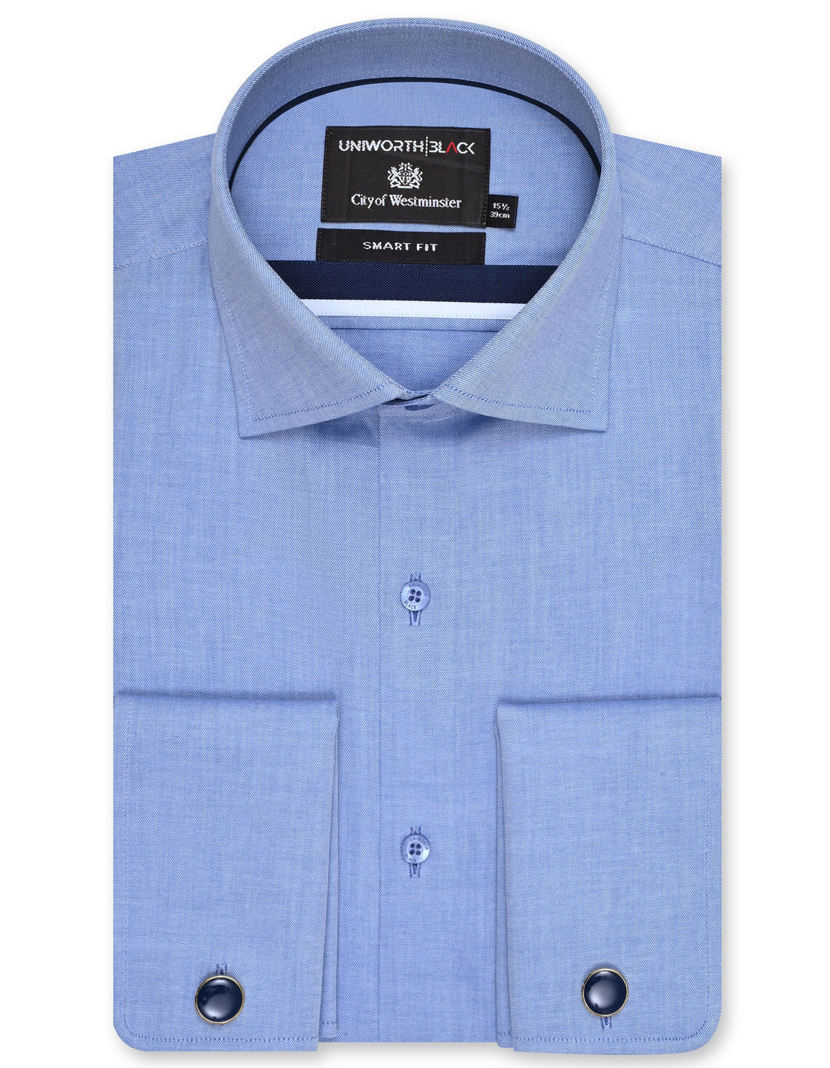Plain L Blue Tailored Smart Fit Shirt FS2341SD-14.5
