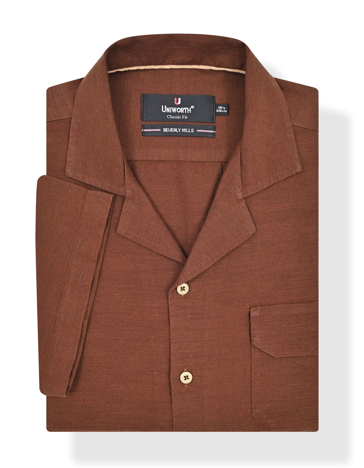 Plain Brown Classic Fit Shirt FS2366RH-15