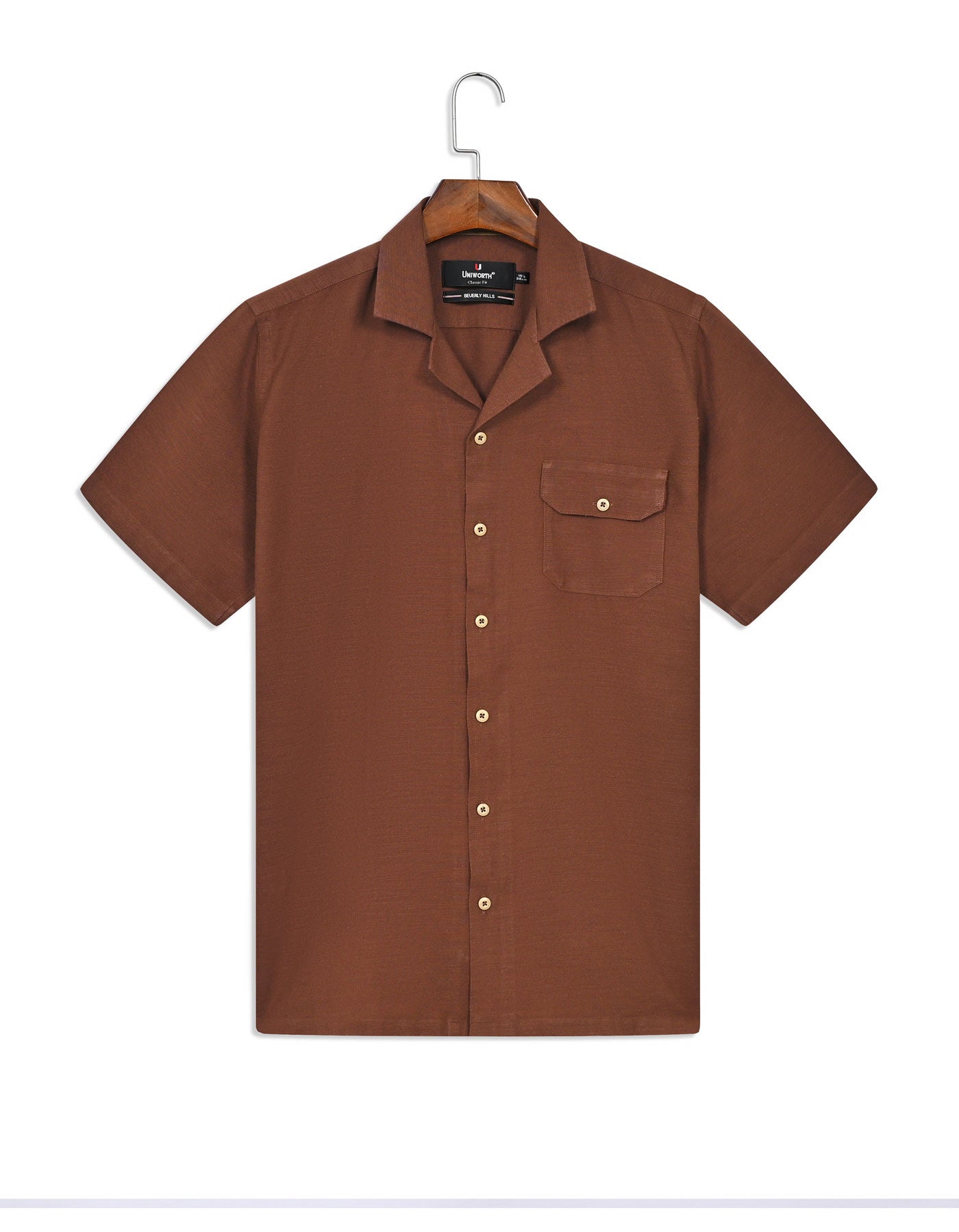 Plain Brown Classic Fit Shirt FS2366RH-14.5