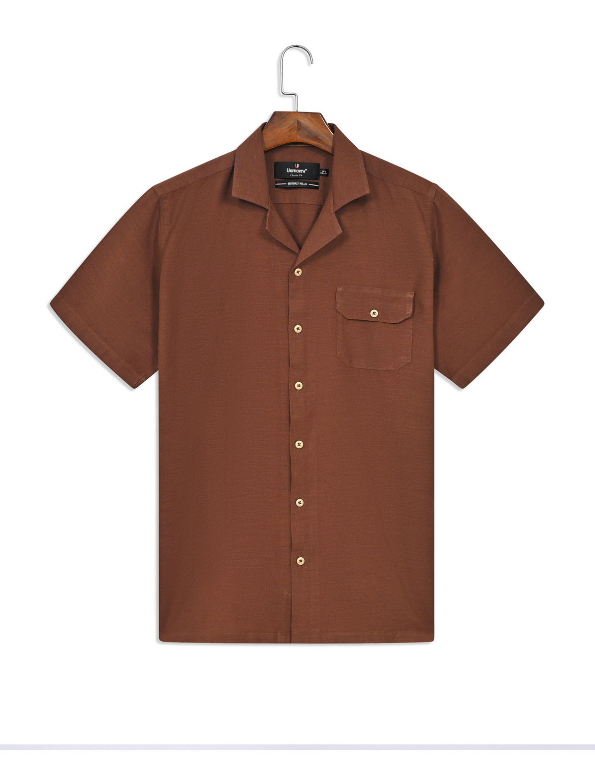 Plain Brown Classic Fit Shirt FS2366RH-14.5