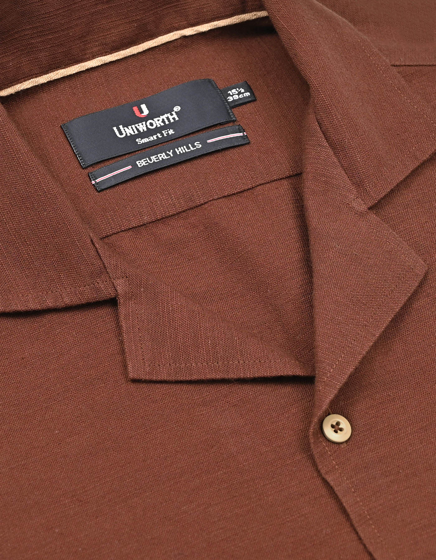 Plain Brown Tailored Smart Fit Shirt FS2366SH-15.5