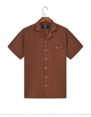 Plain Brown Tailored Smart Fit Shirt FS2366SH-14.5