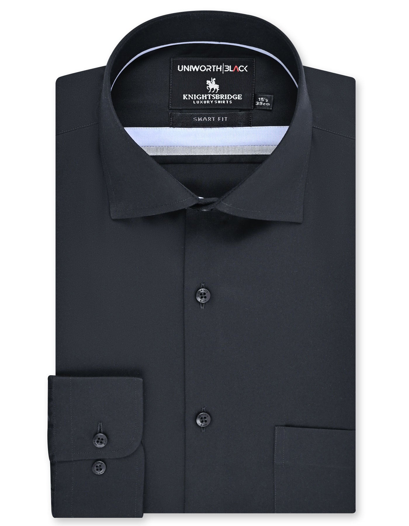 Plain Black Tailored Smart Fit Shirt FS2375-1SF-14.5