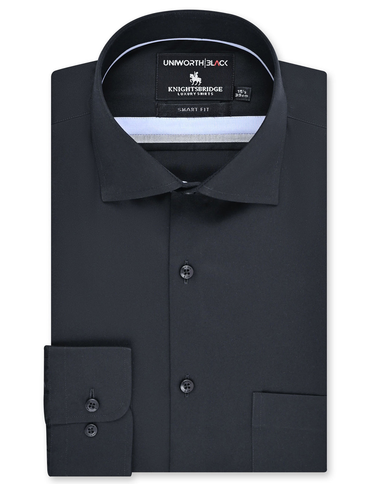 Plain Black Tailored Smart Fit Shirt FS2375-1SF-14.5