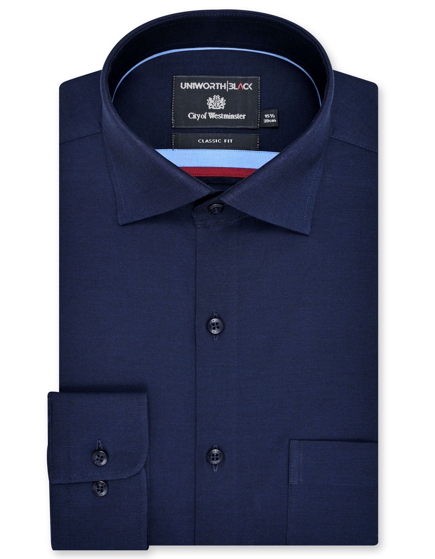 Plain Navy Classic Fit Shirt FS2380-2RF-14.5