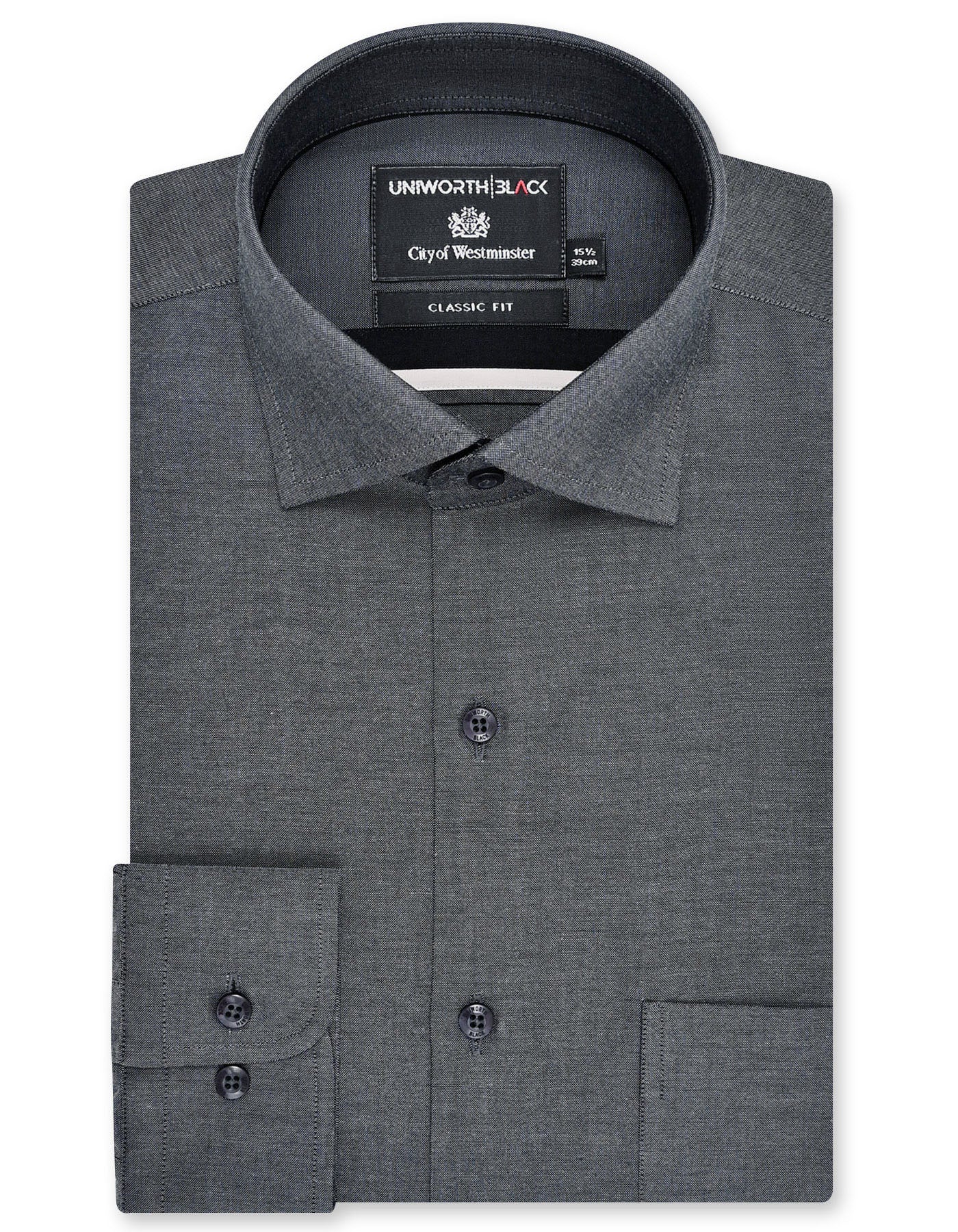 Plain Charcoal Classic Fit Shirt FS2381-2RF-14.5
