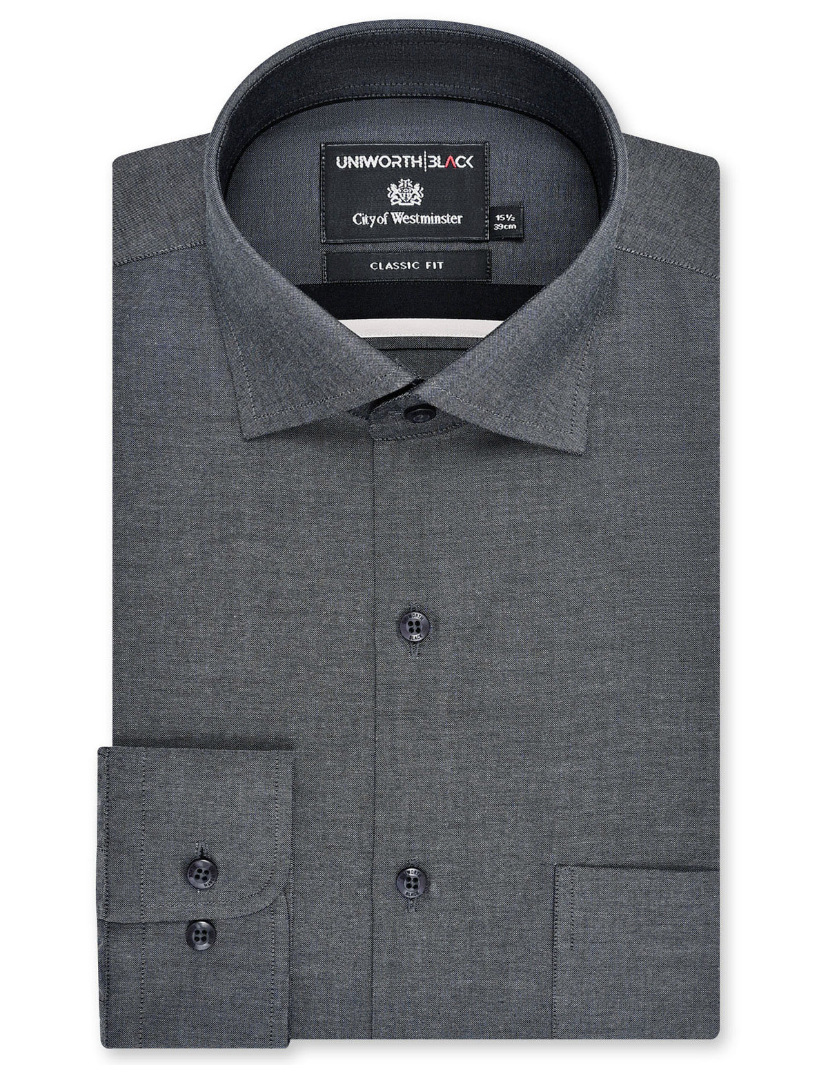 Plain Charcoal Classic Fit Shirt FS2381-2RF-14.5
