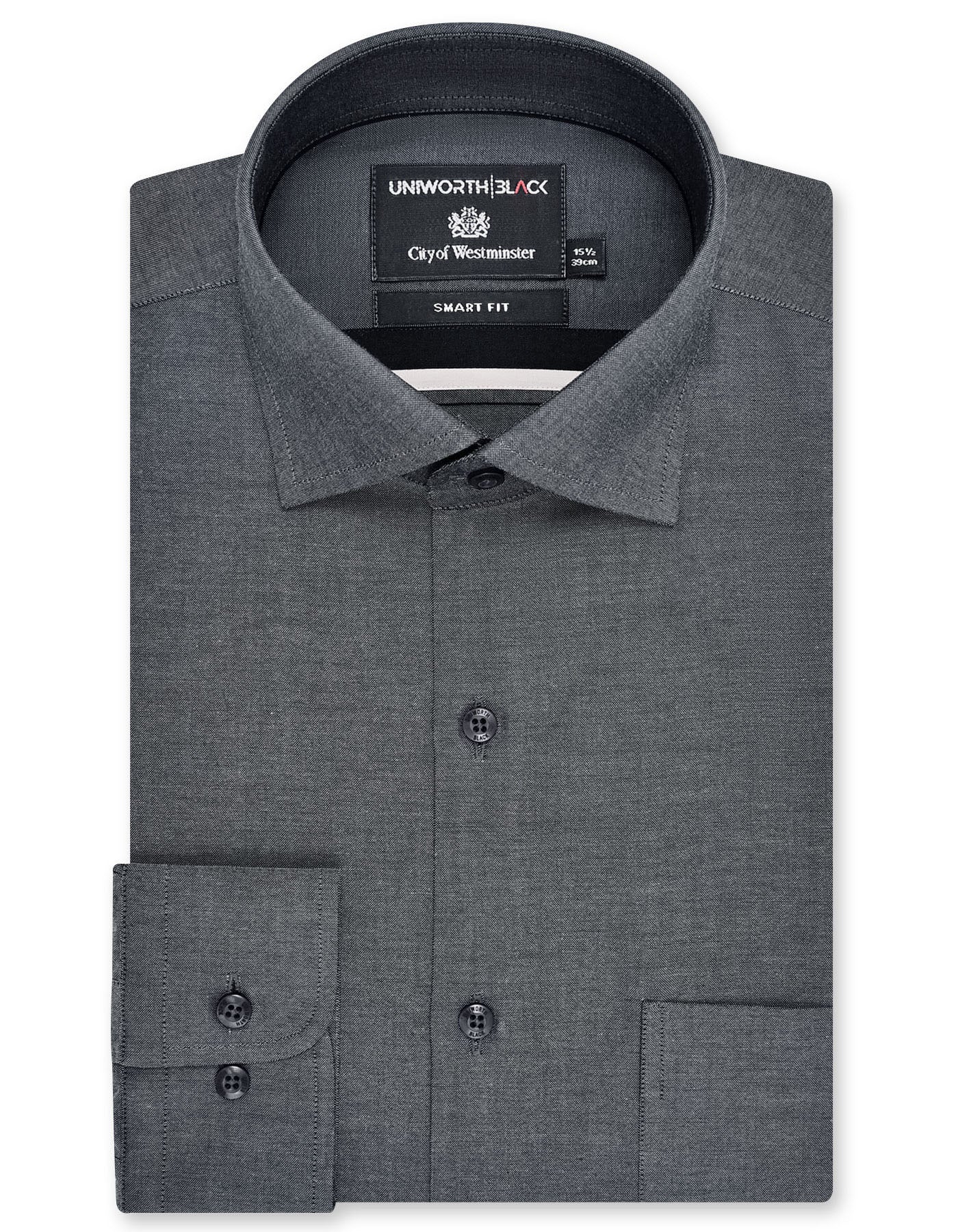 Plain Charcoal Tailored Smart Fit Shirt FS2381-2SF-14.5