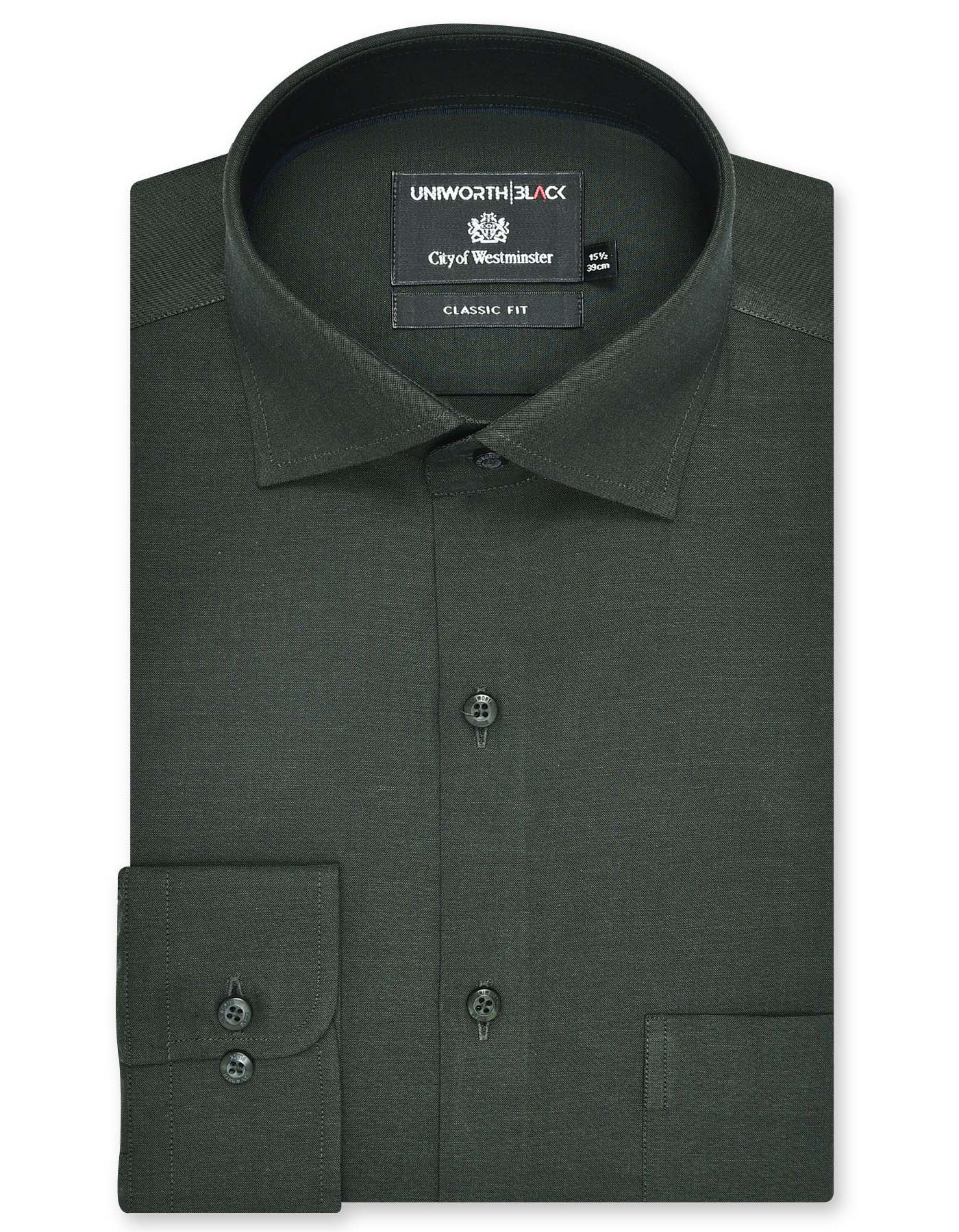 Plain D Green Classic Fit Shirt FS2383-1RF-14.5