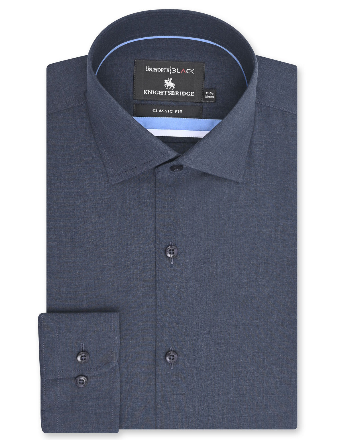 Plain Navy Classic Fit Shirt FS2397-1RF-14.5