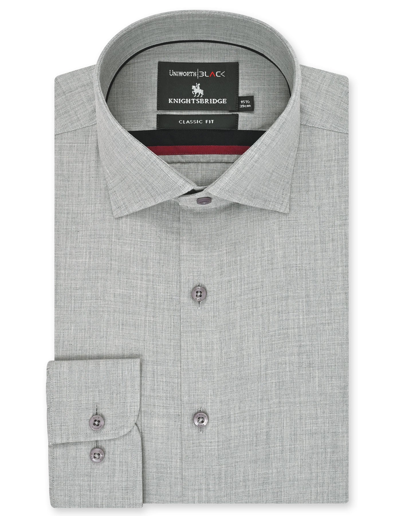 Plain Grey Classic Fit Shirt FS2398-2RF-14.5