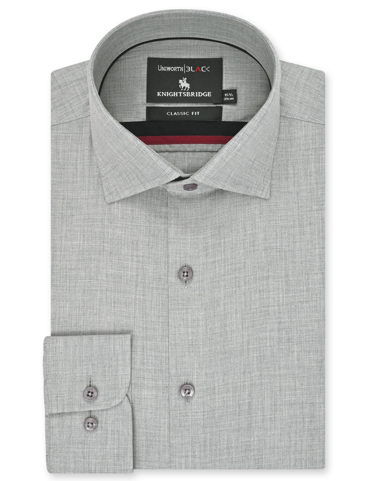 Plain Grey Classic Fit Shirt FS2398-2RF-14.5