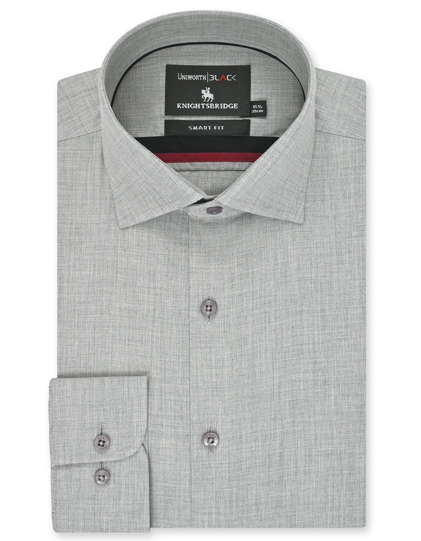 Plain Grey Tailored Smart Fit Shirt FS2398-2SF-14.5