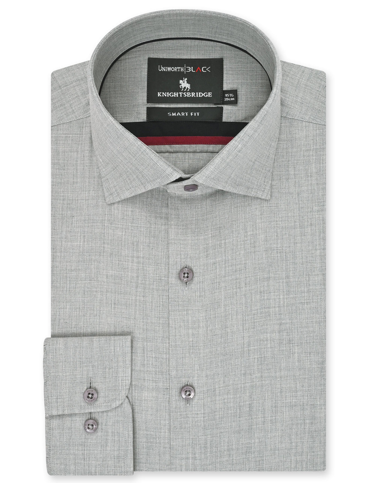Plain Grey Tailored Smart Fit Shirt FS2398-2SF-14.5