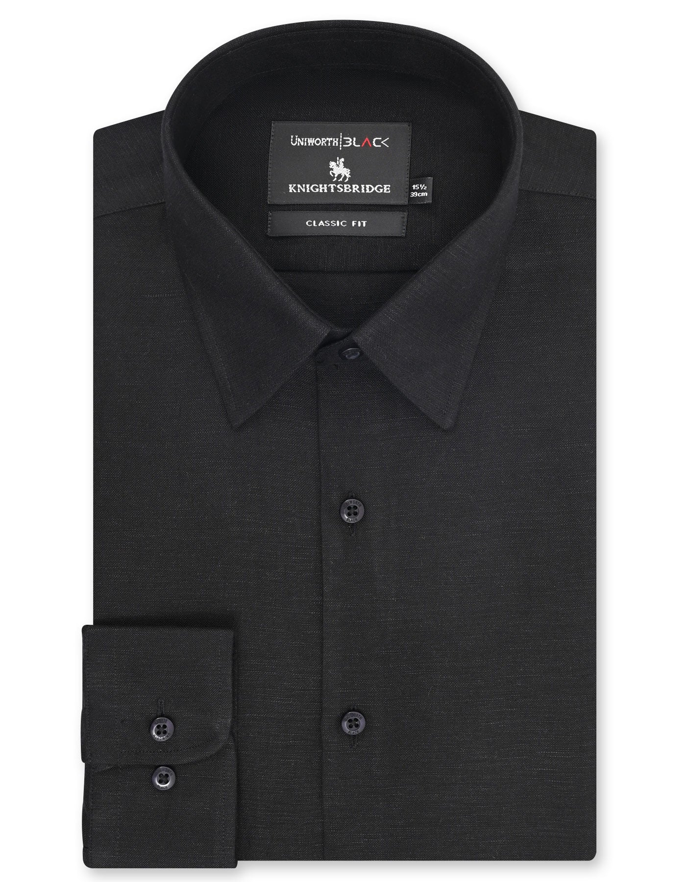Plain Black Classic Fit Shirt FS2405-3RF-16