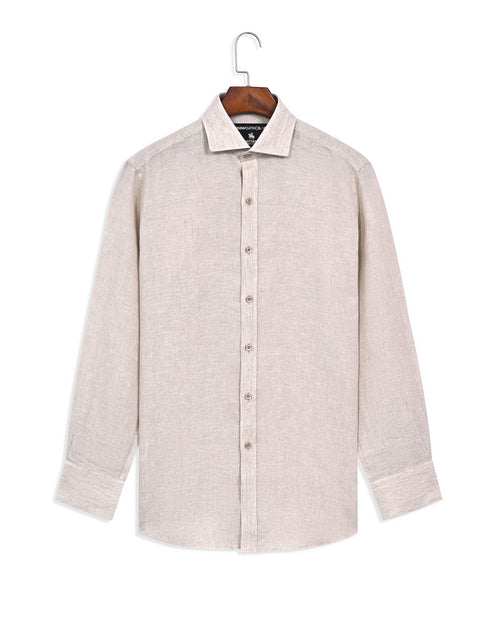 Fawn Plain Tailored Smart Fit Linen Shirt