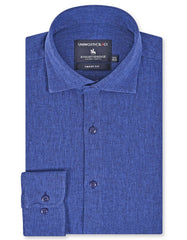 Navy Plain Tailored Smart Fit Linen Shirt