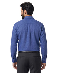 Navy Plain Classic Fit Linen Shirt