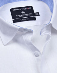 White Plain Classic Fit Linen Shirt
