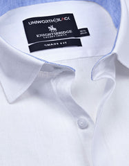 White Plain Tailored Smart Fit Linen Shirt