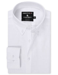 White Plain Tailored Smart Fit Linen Shirt