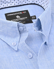 Sky Plain Tailored Smart Fit Linen Shirt