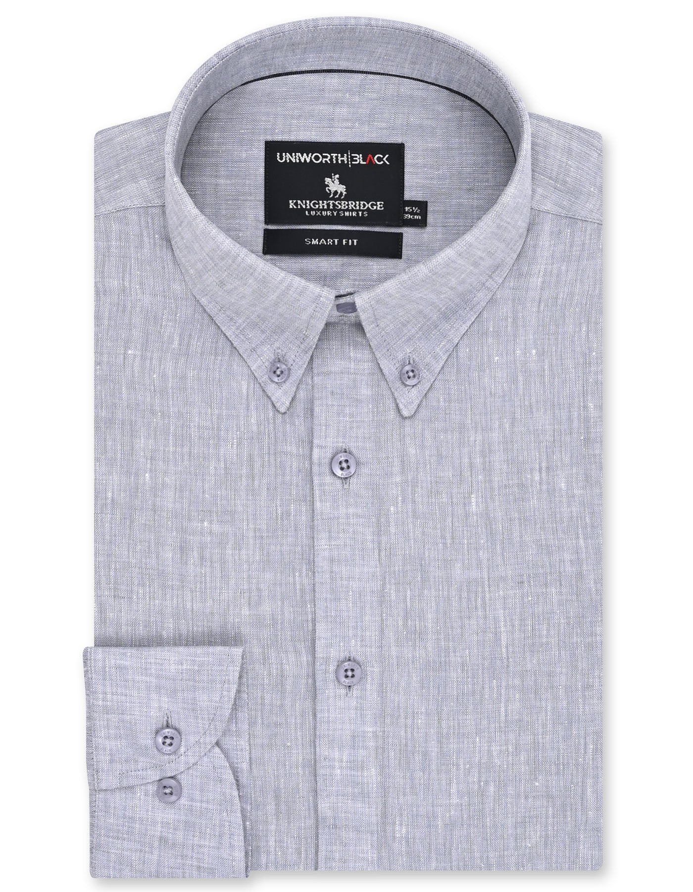 Plain L Grey Tailored Smart Fit Shirt FS2416-3SF-14.5