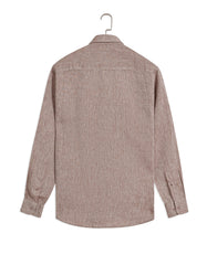 L Brown Plain Tailored Smart Fit Linen Shirt