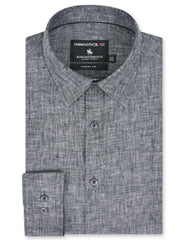 Charcoal Plain Classic Fit Linen Shirt