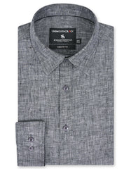 Charcoal Plain Tailored Smart Fit Linen Shirt