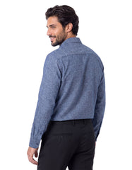 Ash Grey Plain Tailored Smart Fit Linen Shirt