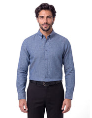 Ash Grey Plain Tailored Smart Fit Linen Shirt