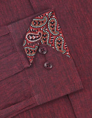 Maroon Plain Classic Fit Linen Shirt