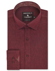 Maroon Plain Classic Fit Linen Shirt