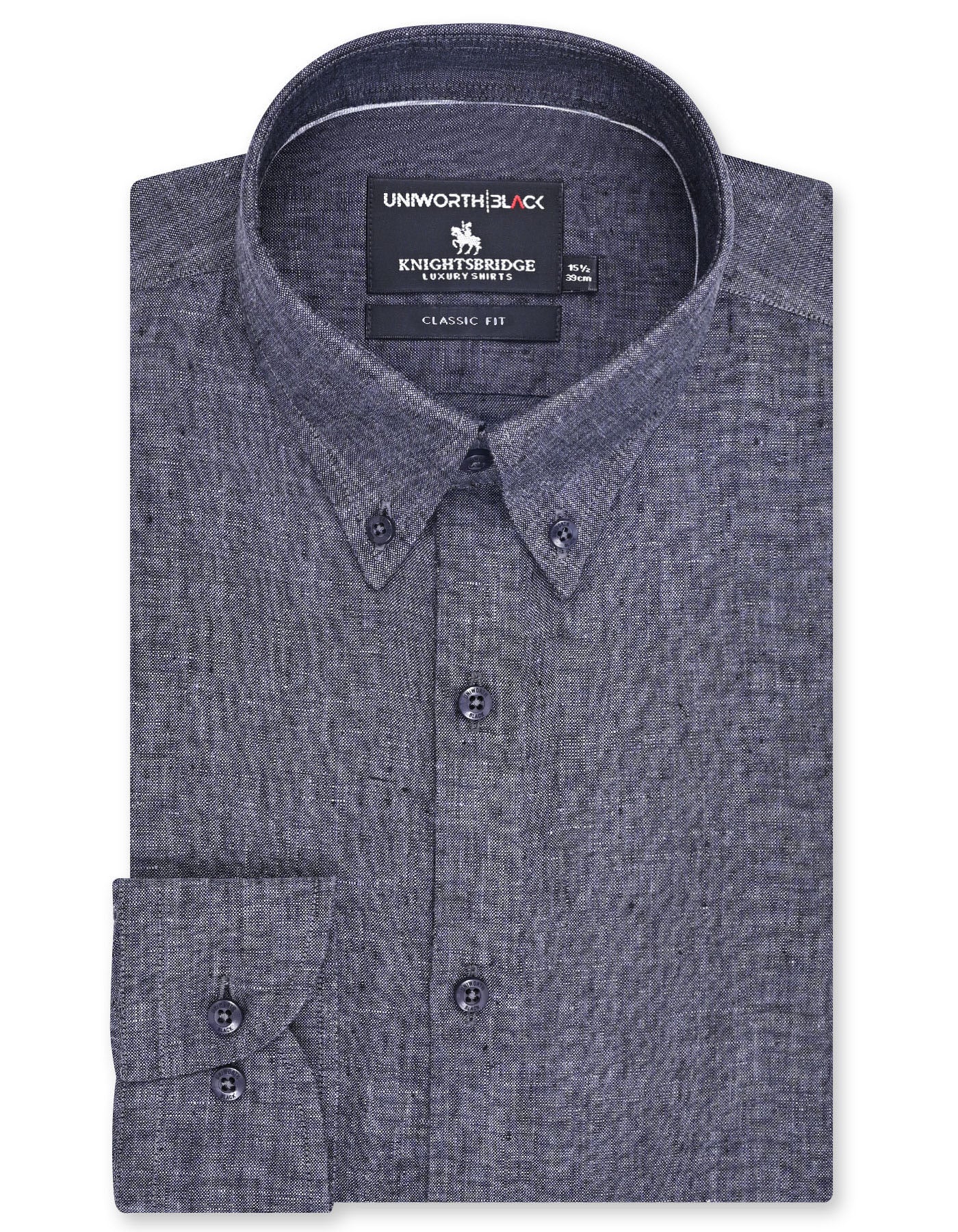 Plain D Grey Classic Fit Shirt FS2425-3RF-14.5