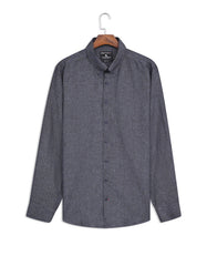 D Grey Plain Tailored Smart Fit Linen Shirt