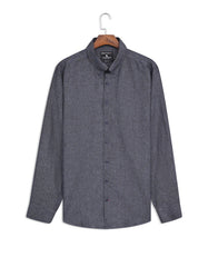 D Grey Plain Classic Fit Linen Shirt