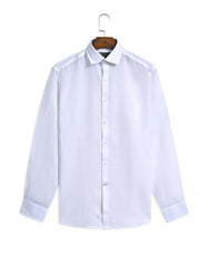 White Plain Tailored Smart Fit Linen Shirt