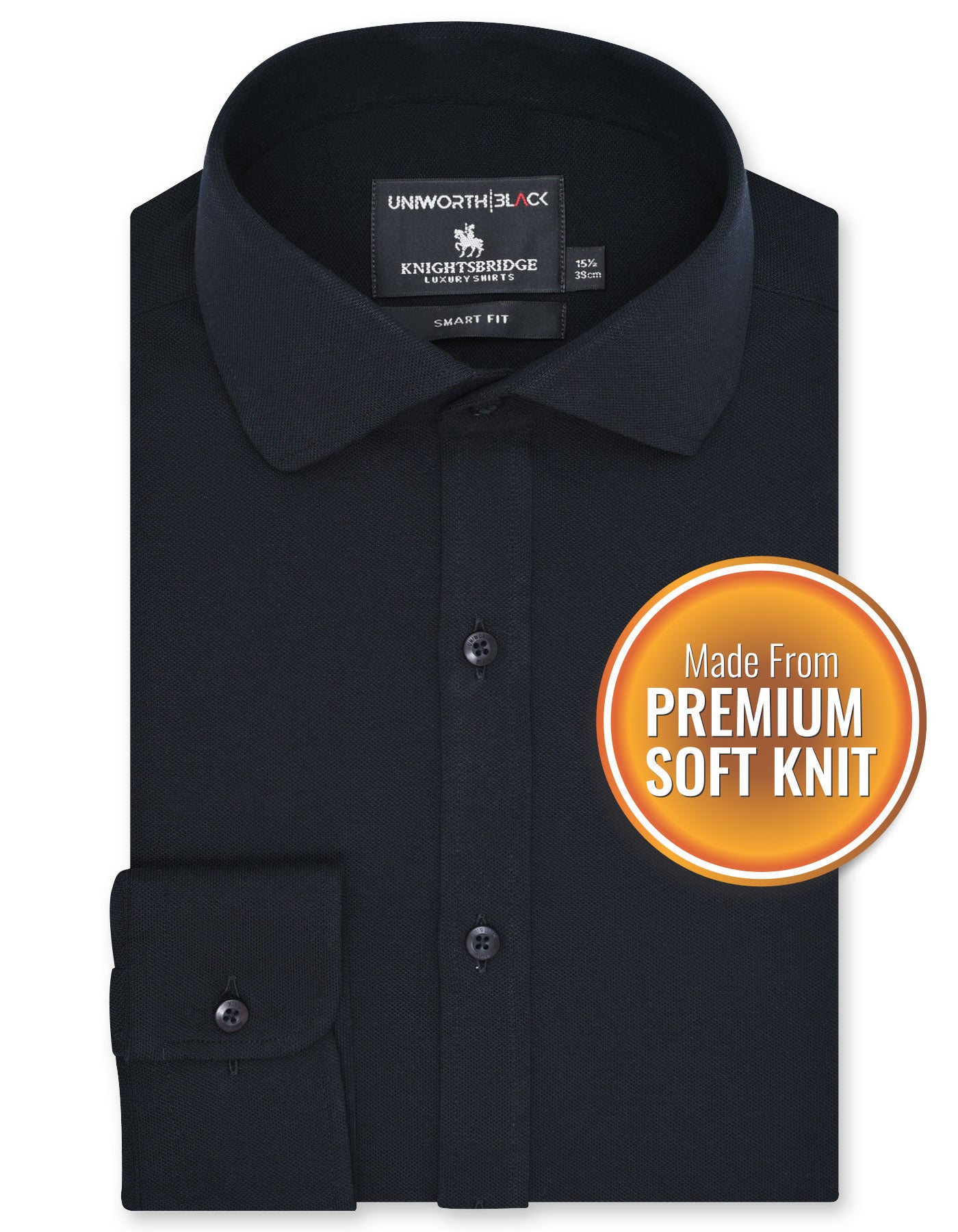 Plain Black Tailored Smart Fit Shirt FS26SF-14.5