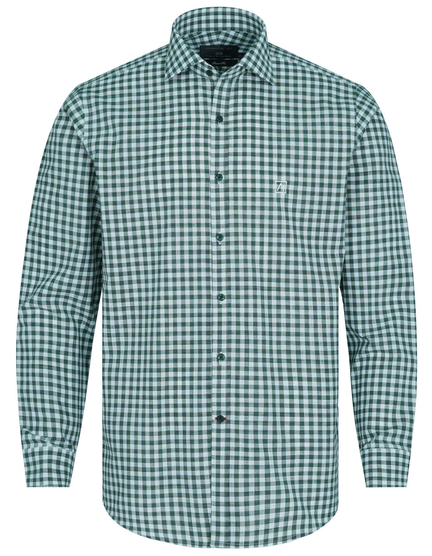Check White/Green Tailored Smart Fit Shirt FS2709-1SF-14.5