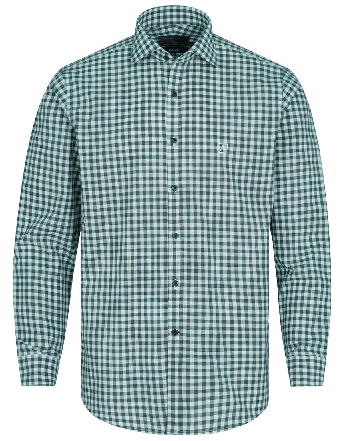 Check White/Green Tailored Smart Fit Shirt FS2709-1SF-14.5