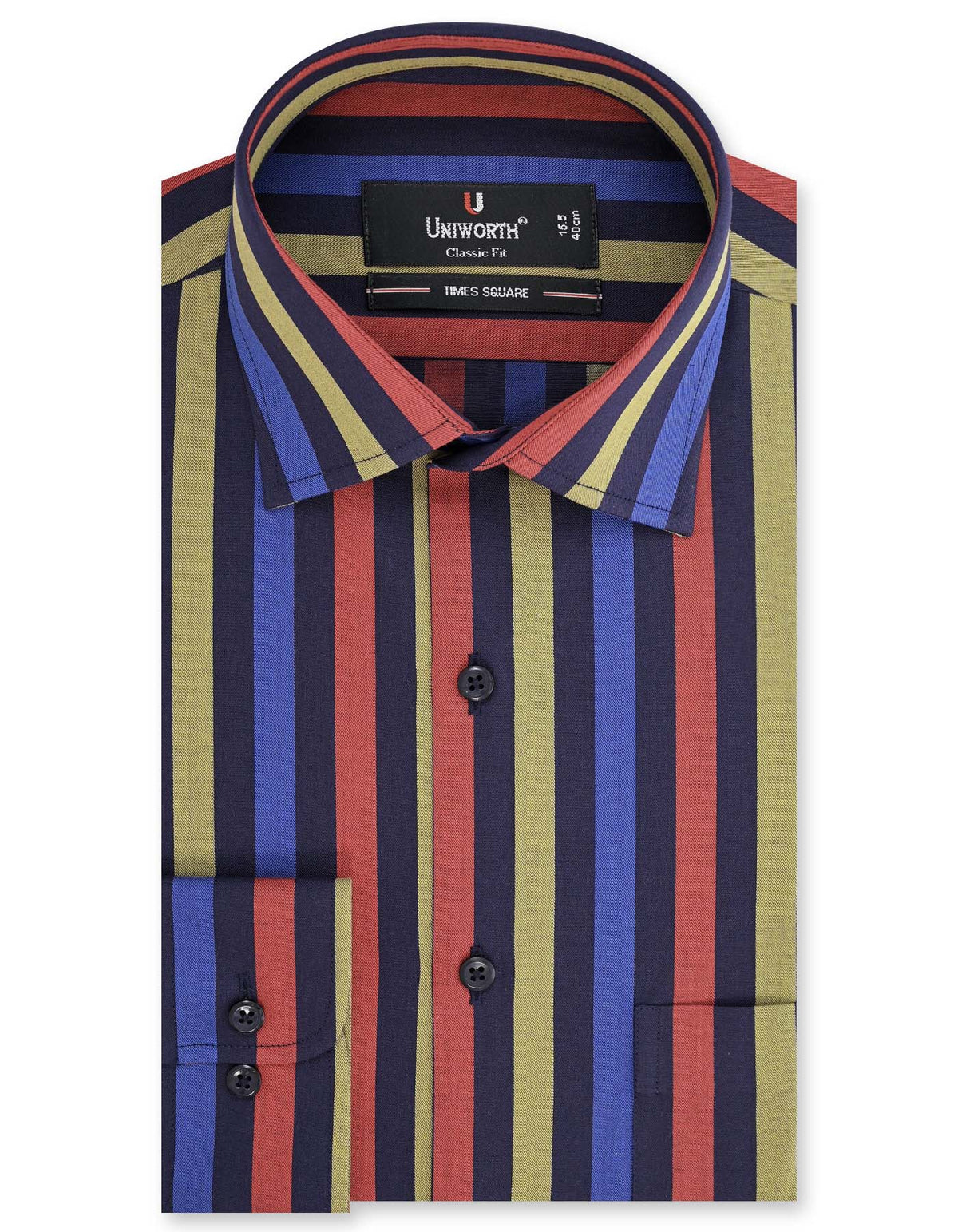 Stripe Navy/Red Classic Fit Shirt FS2713RF-14.5