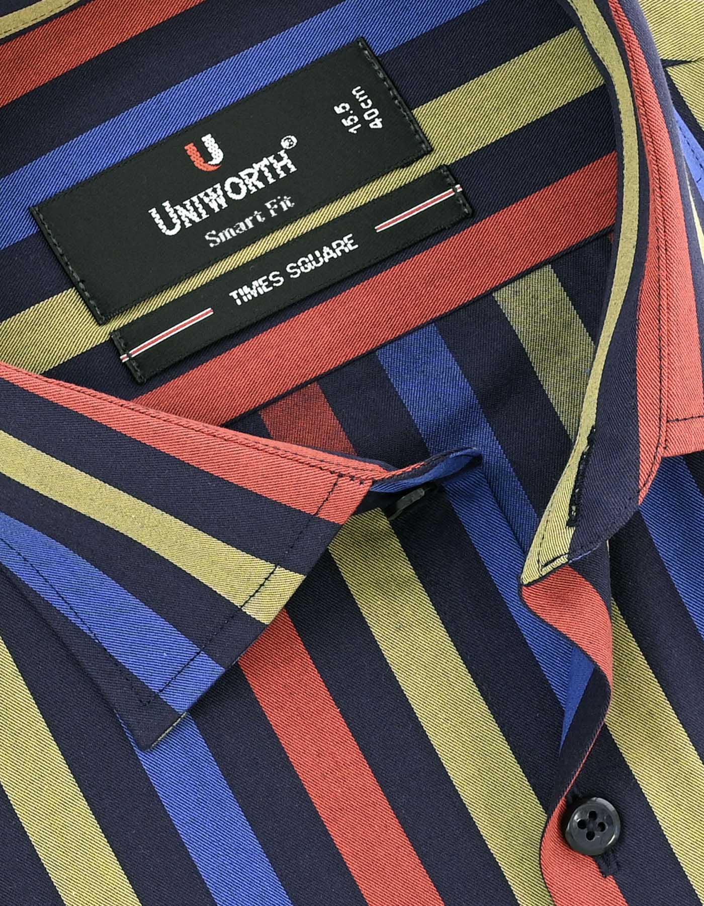 Stripe Navy/Red Tailored Smart Fit Shirt FS2713SF-15