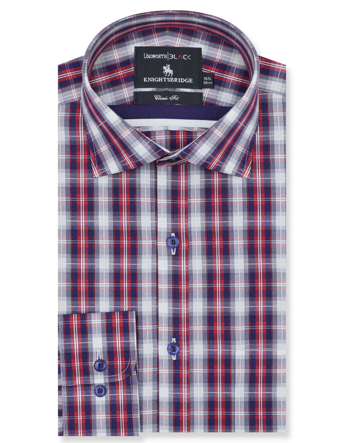 Check Blue/Red Classic Fit Shirt FS2718RF-14.5