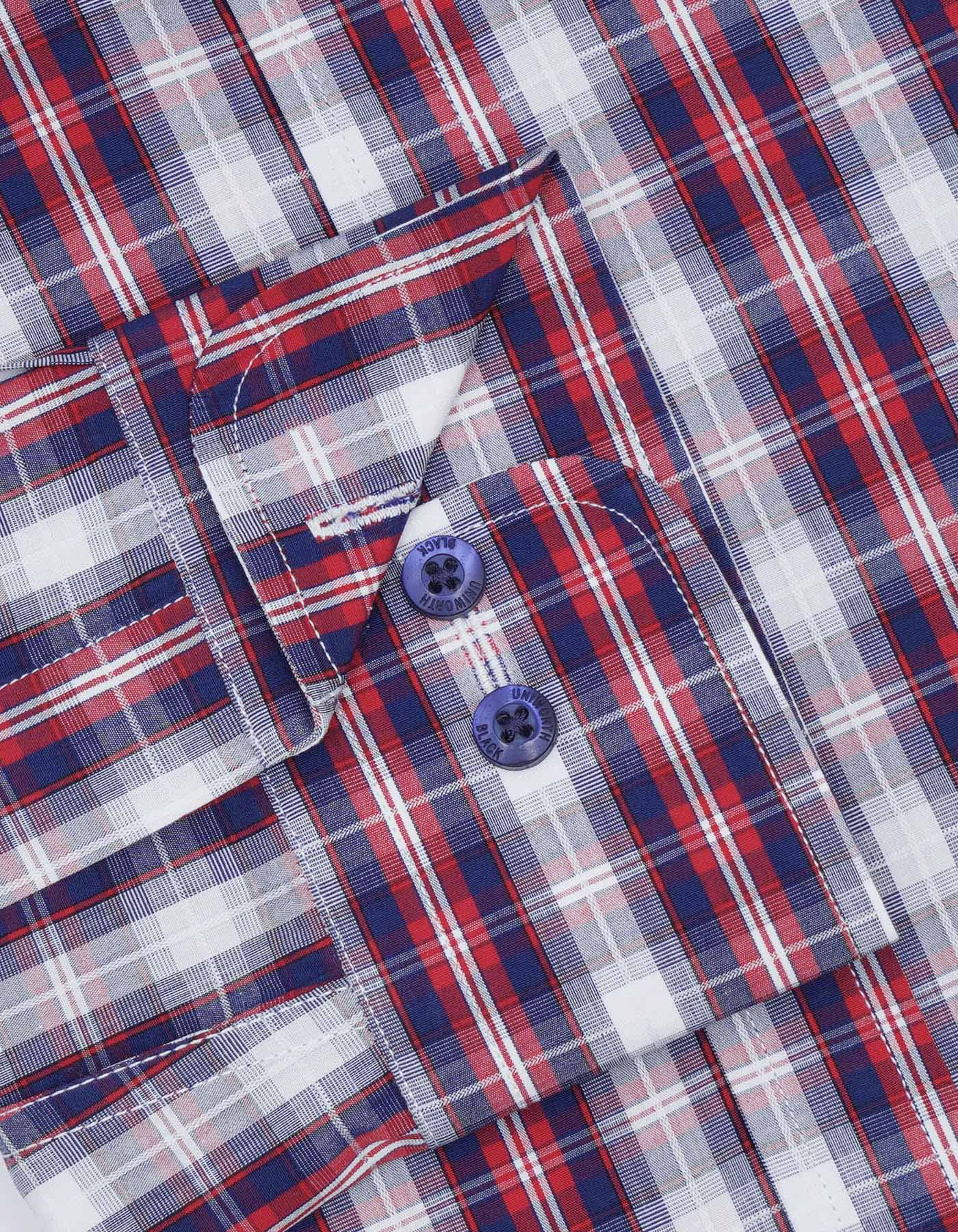Check Blue/Red Tailored Smart Fit Shirt FS2718SF-15.5