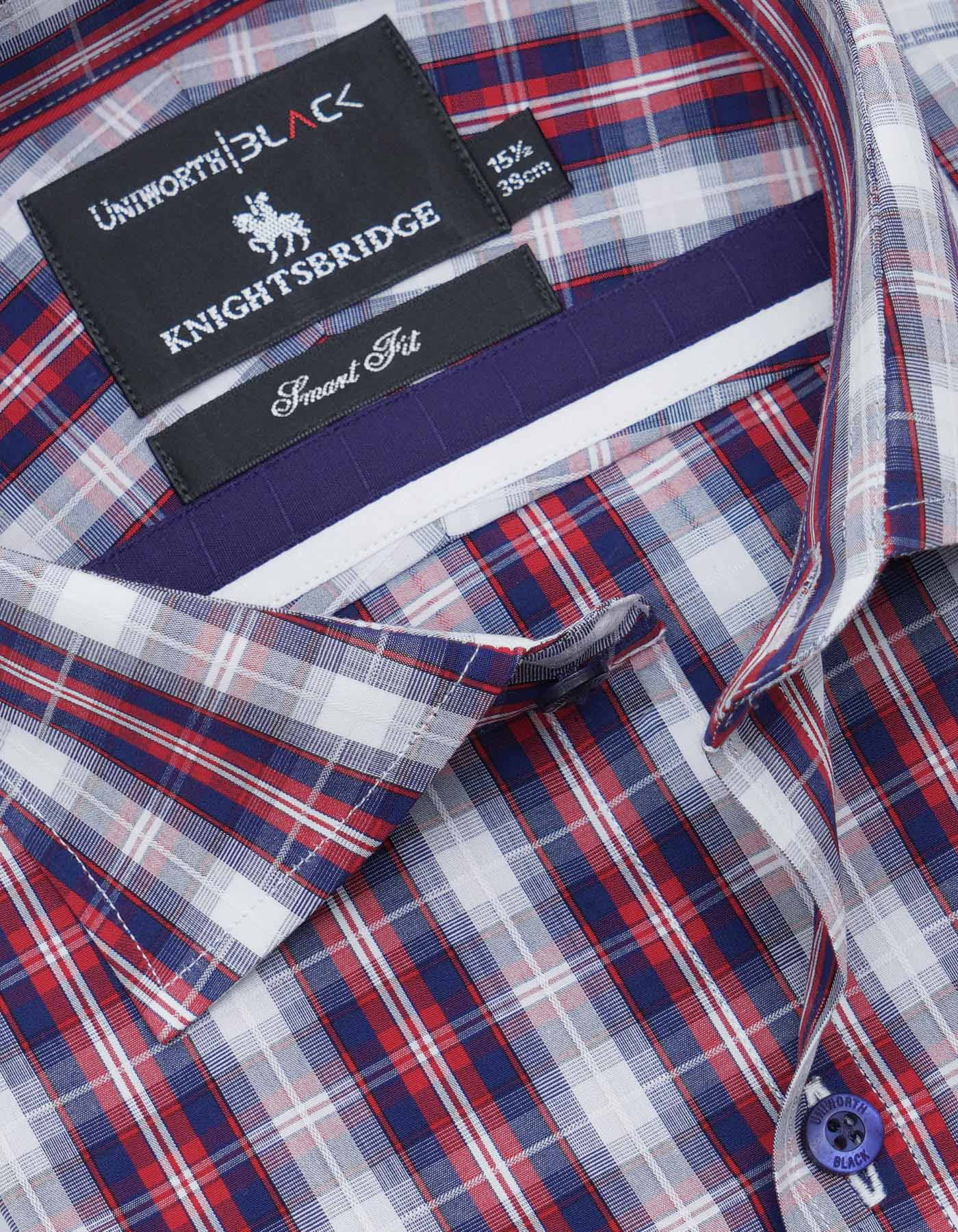 Check Blue/Red Tailored Smart Fit Shirt FS2718SF-15